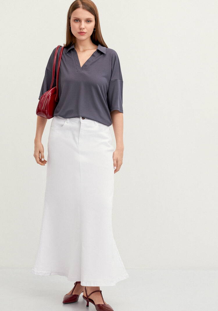 Поло с отложным воротником в рубчик шир.  750, рис. 15