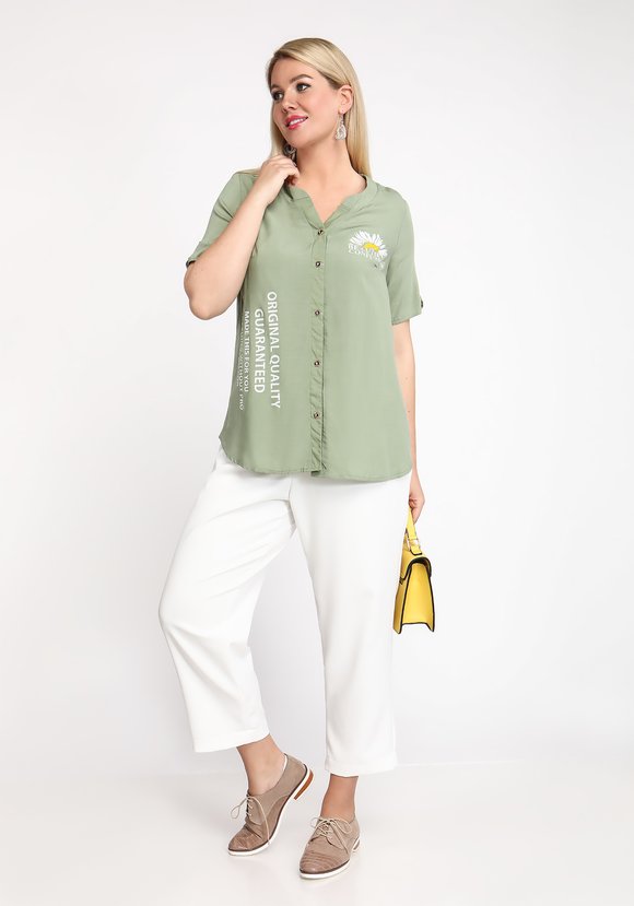 Блуза-рубашка Ромашковое счастье шир.  580, рис. 3