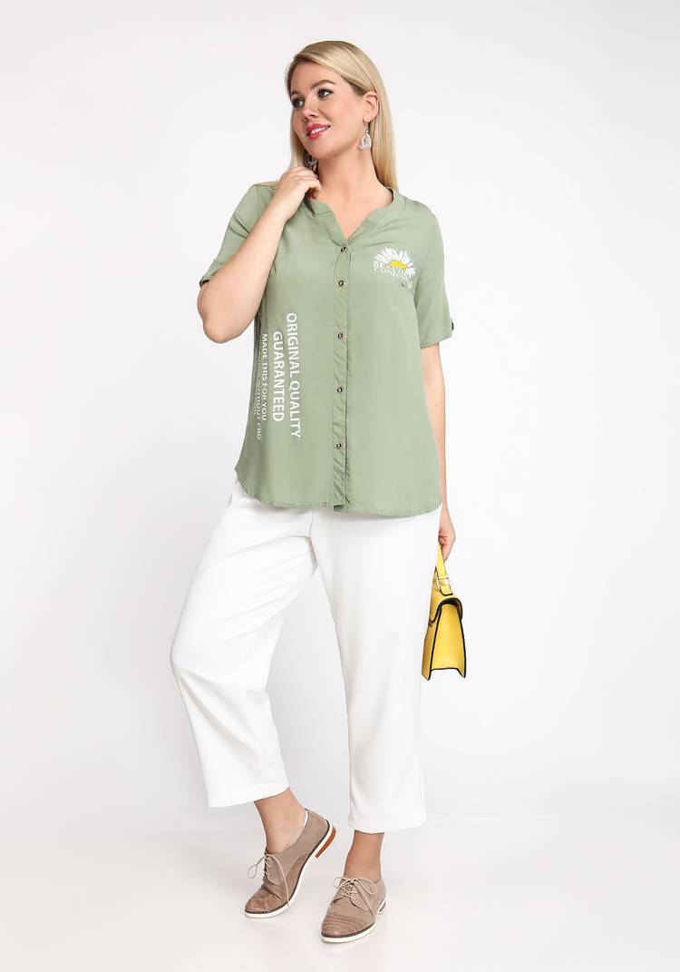 Блуза-рубашка Ромашковое счастье шир.  750, рис. 3