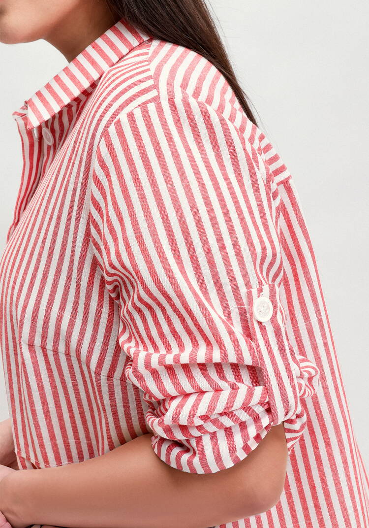 Платье-рубашка в полоску прямого силуэта шир.  750, рис. 6