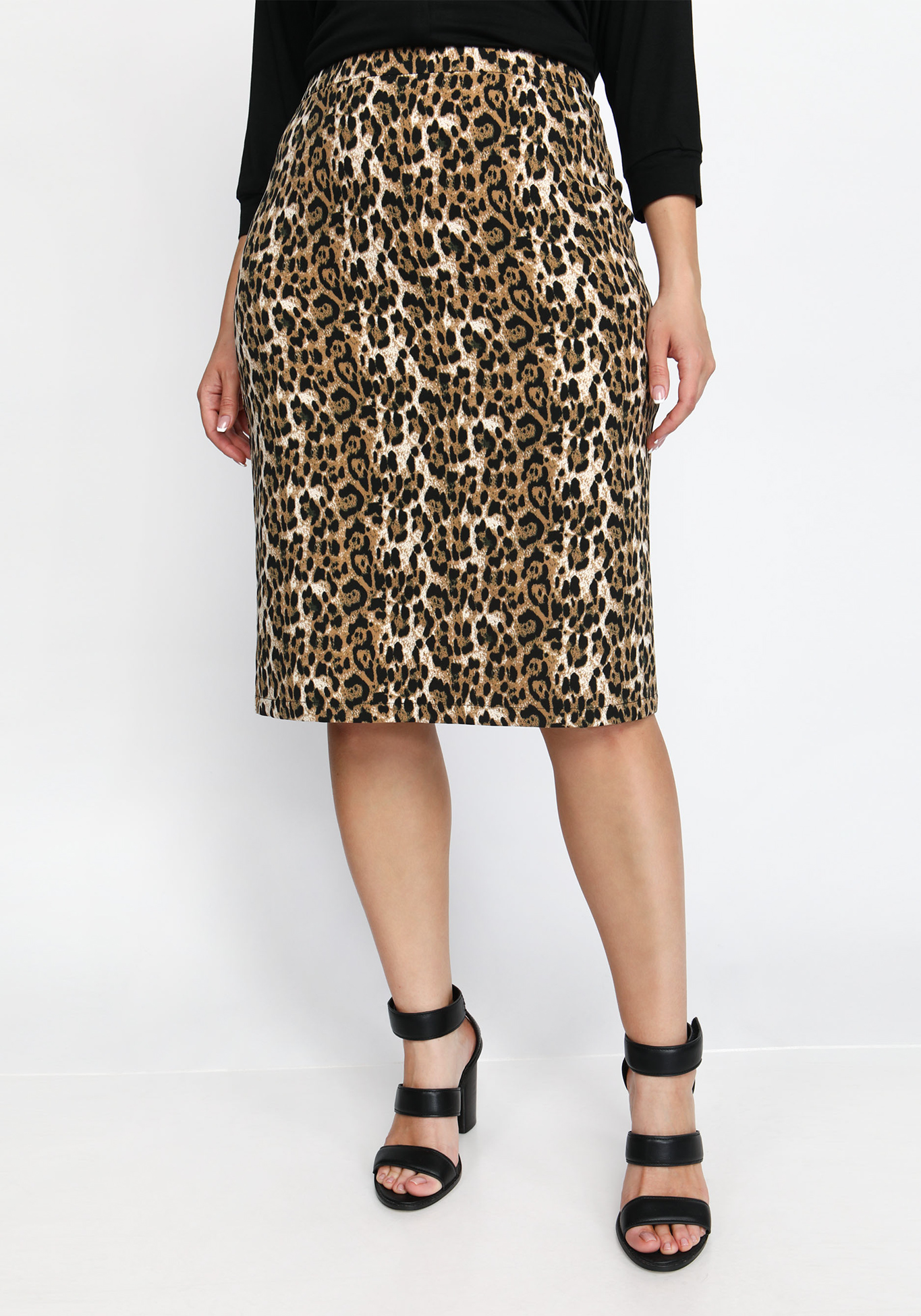 Юбка карандаш с леопардовым принтом