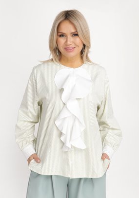 Блуза прямого кроя с жабо