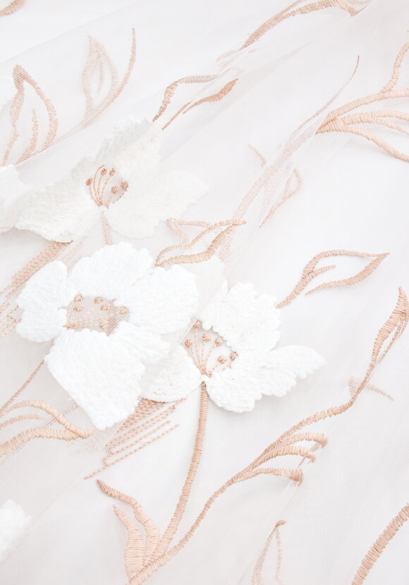 Тюль с вышивкой Белый цветок шир.  580, рис. 4