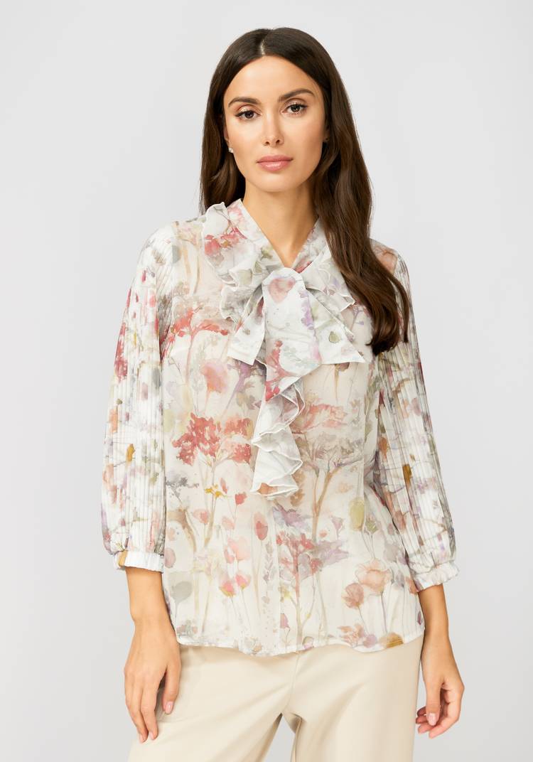 Блуза с бантом и плиссировкой по рукавам шир.  750, рис. 11