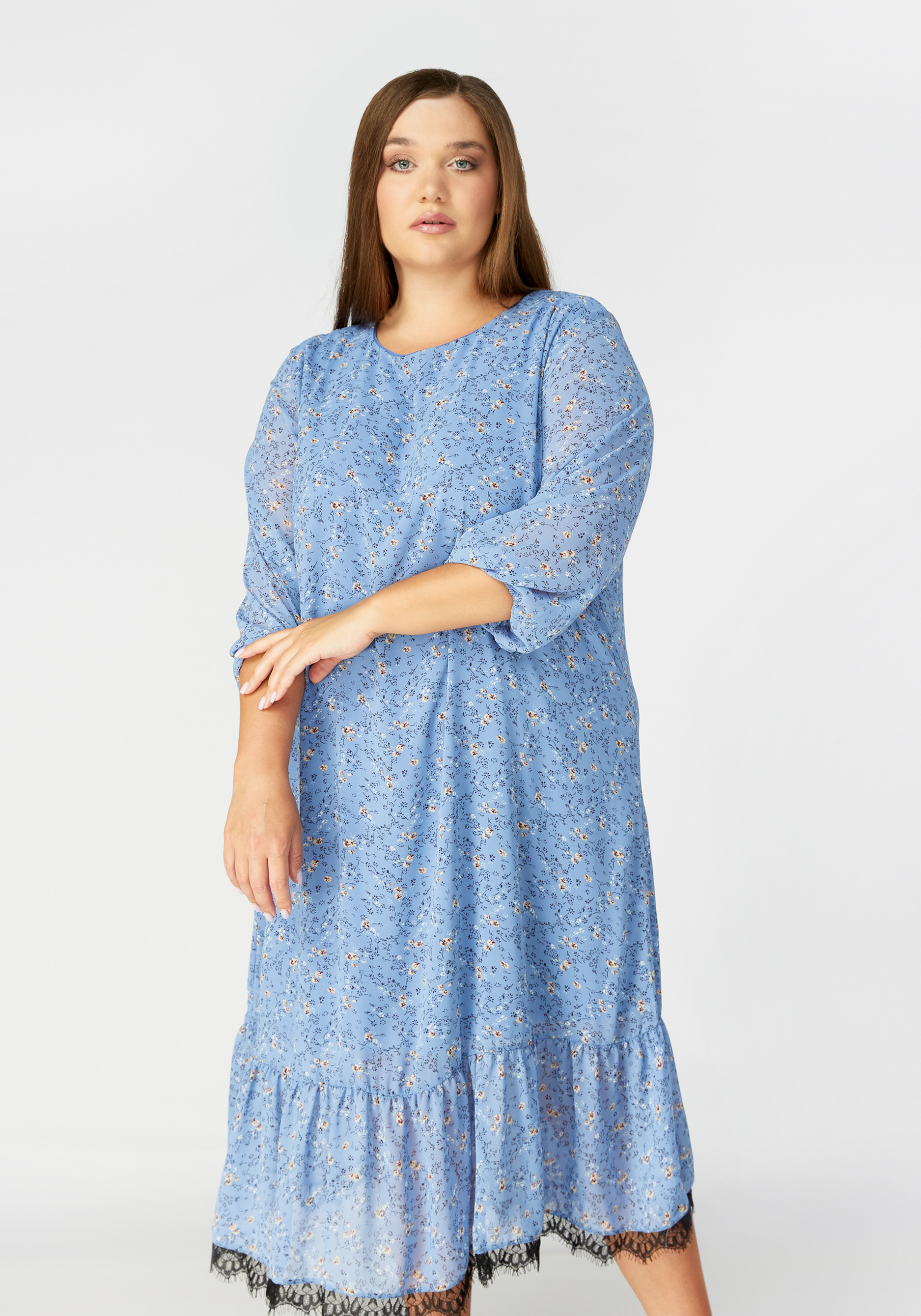 Платье с ярусом по низу "Аника" Unit, цвет голубой, размер 56 - фото 6