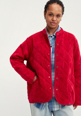 Жакет вельветовый с контрастным подкладом