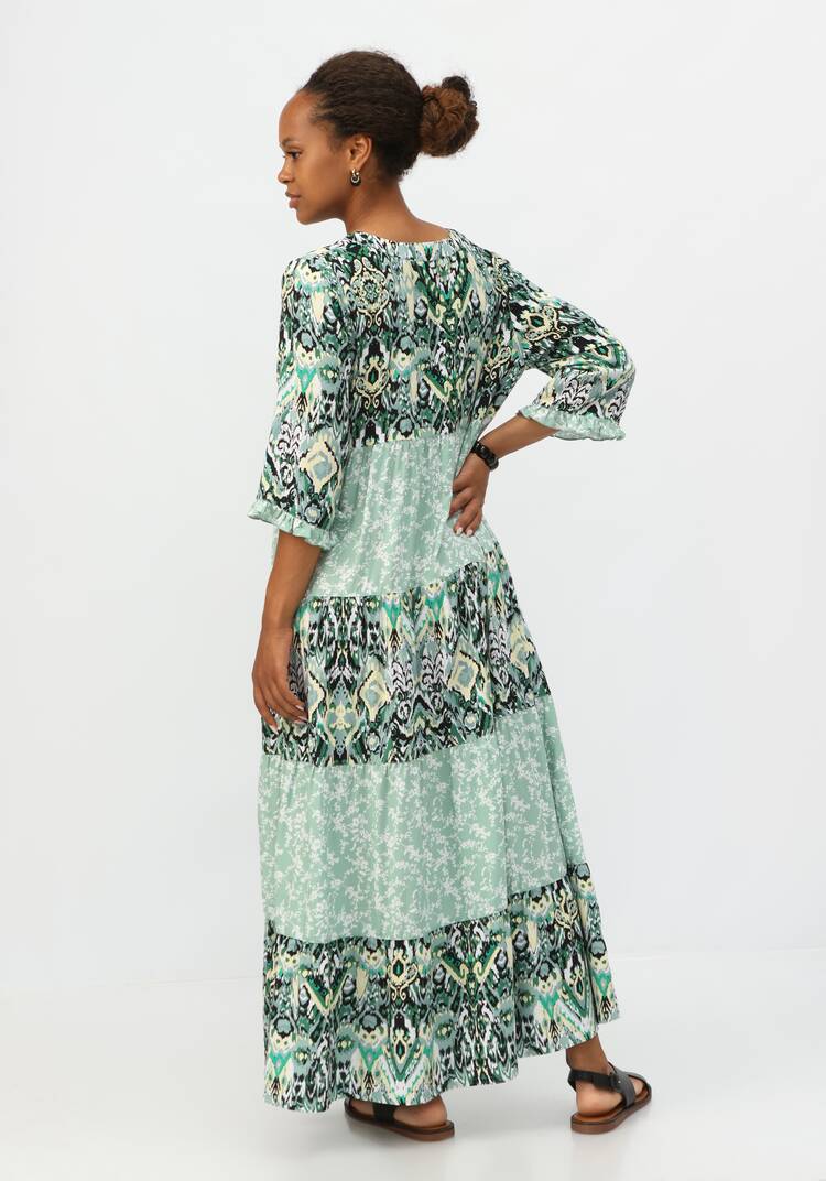 Платье с ярусами и комбинированным принтом шир.  750, рис. 11