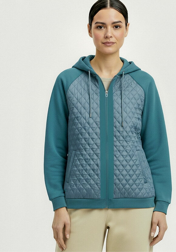 Бомбер с капюшоном из комбинированной ткани шир.  580, рис. 13