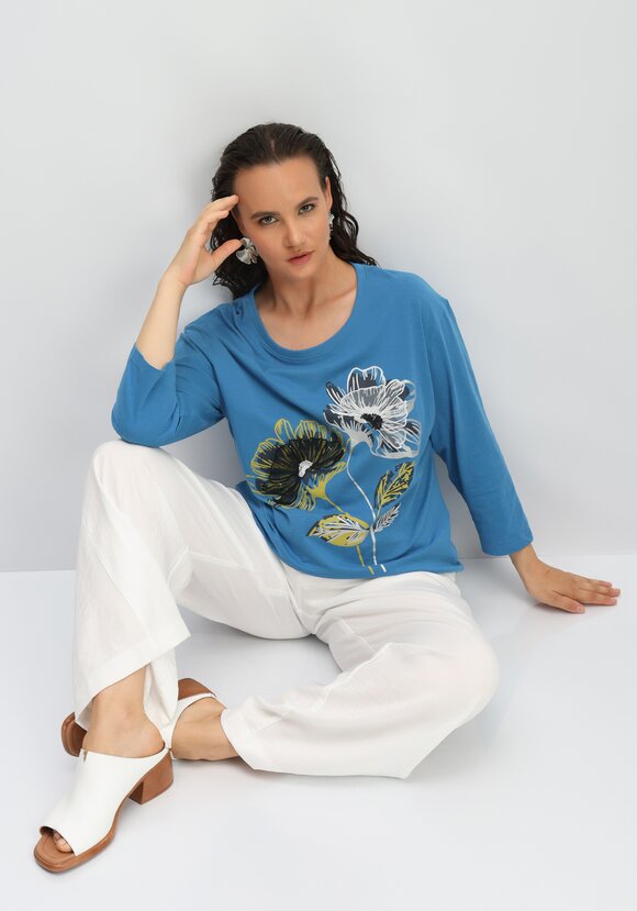 Лонгслив с цветами 3D шир.  580, рис. 17