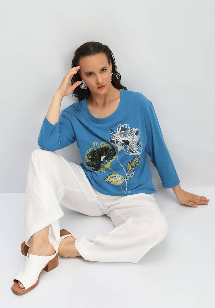 Лонгслив с цветами 3D шир.  750, рис. 17