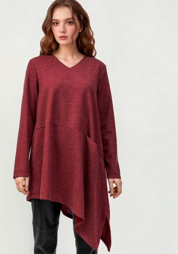 Туника с V-образным вырезом и косым низом шир.  580, рис. 11