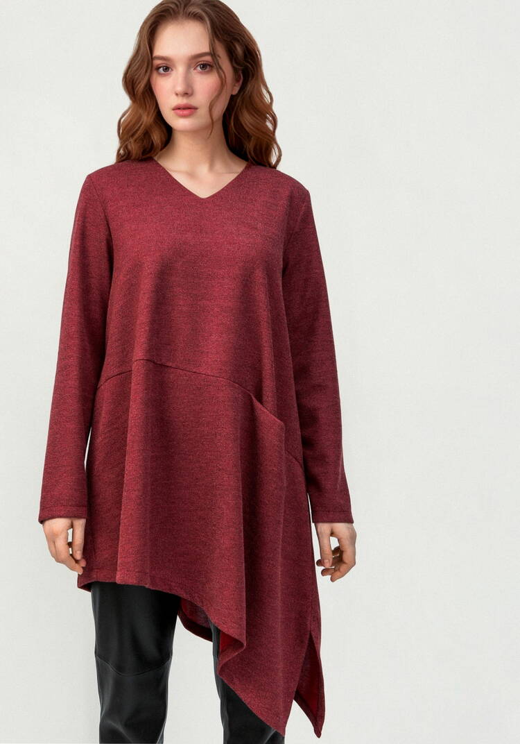 Туника с V-образным вырезом и косым низом шир.  750, рис. 11