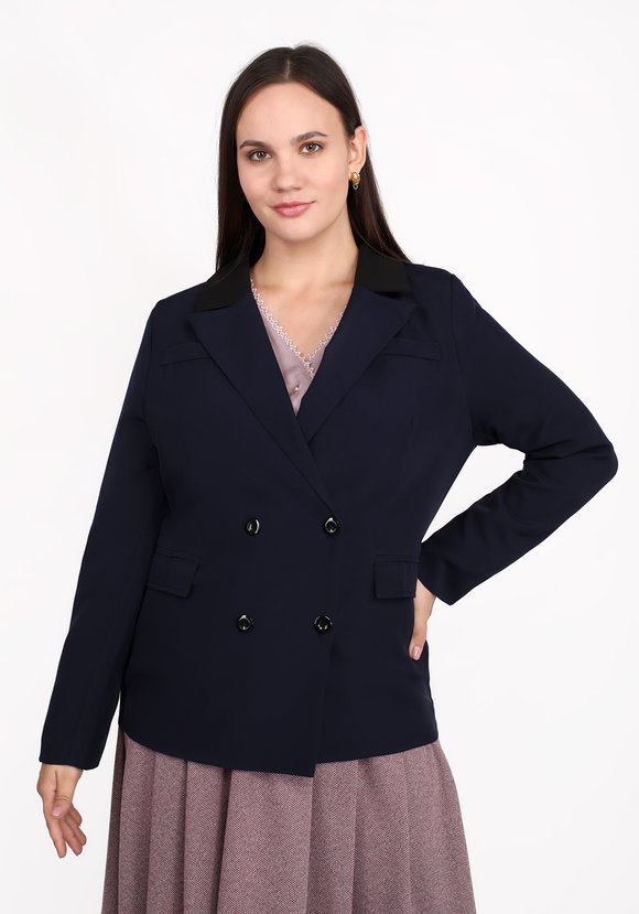 Жакет с контрастным воротом шир.  580, рис. 5