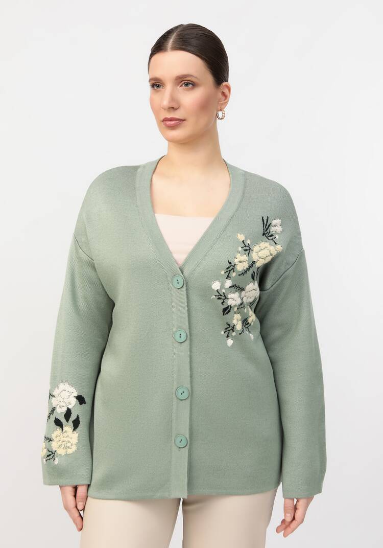 Кардиган с цветочным акцентом шир.  750, рис. 4