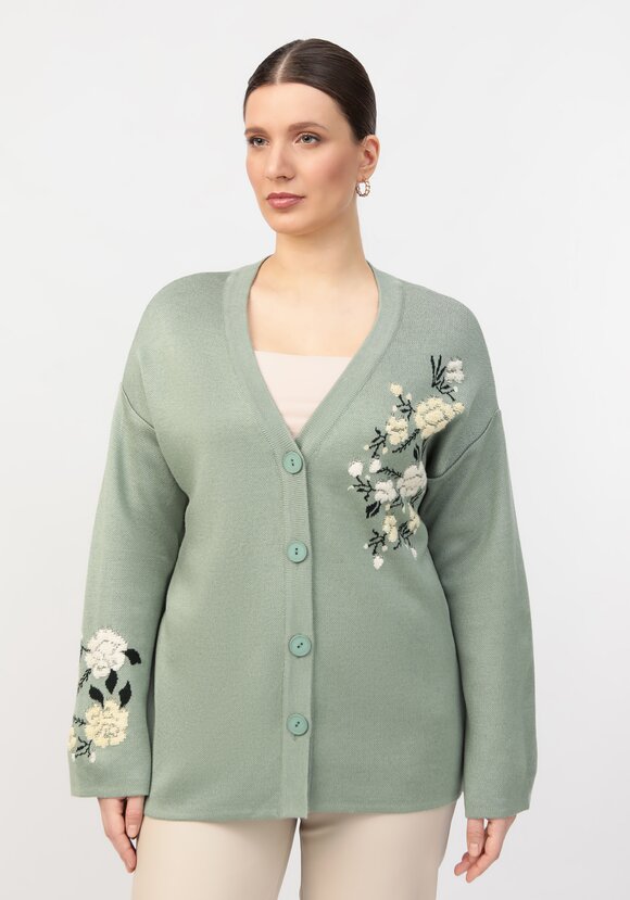Кардиган с цветочным акцентом шир.  580, рис. 4