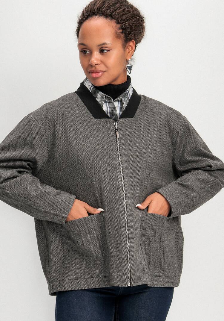 Бомбер на молнии с карманами шир.  750, рис. 4