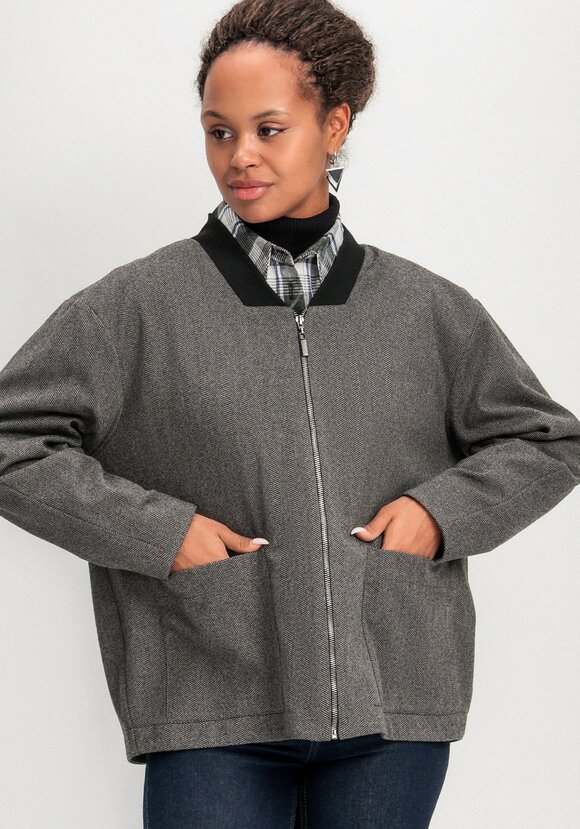 Бомбер на молнии с карманами шир.  580, рис. 4