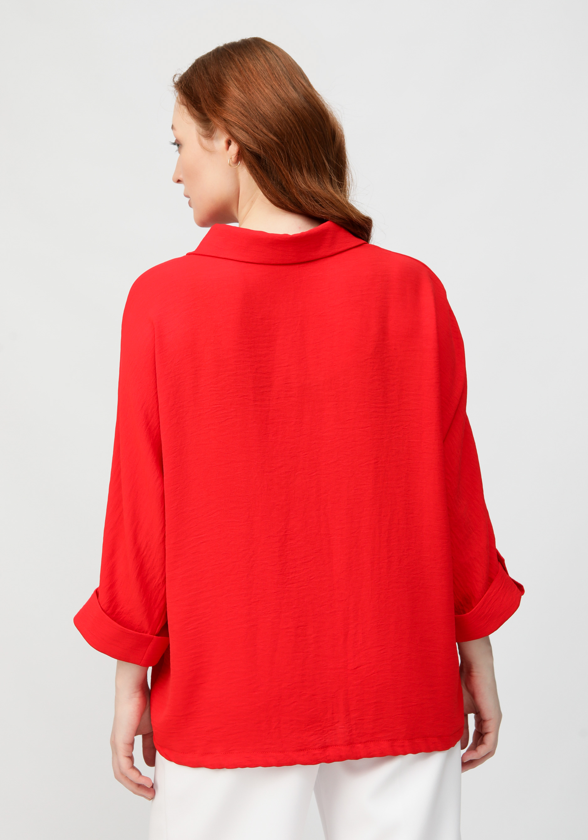 Блуза с патой на рукавах VeraVo, цвет бежевый, размер 56 - фото 4