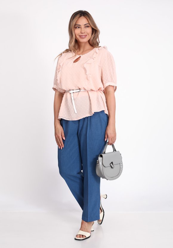 Блуза шифоновая с бантом шир.  580, рис. 7