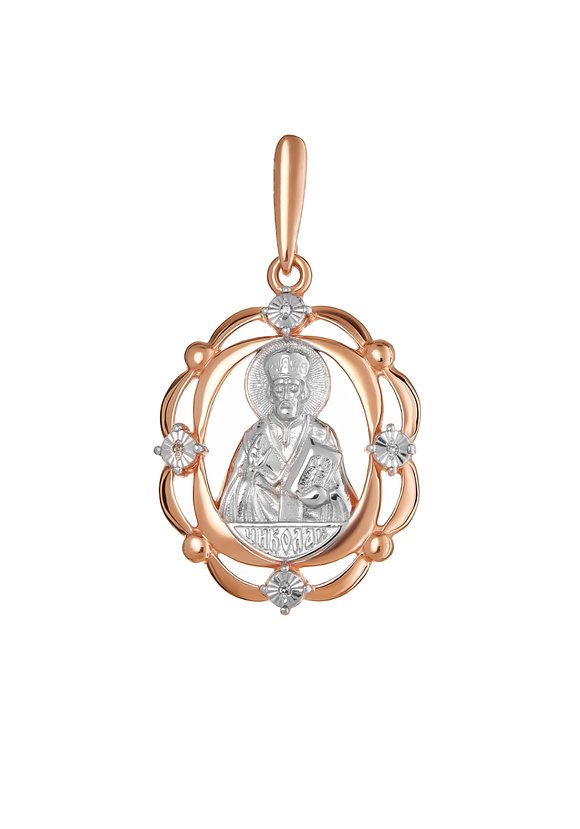 Серебряная подвеска-иконка Святой лик шир.  580, рис. 3