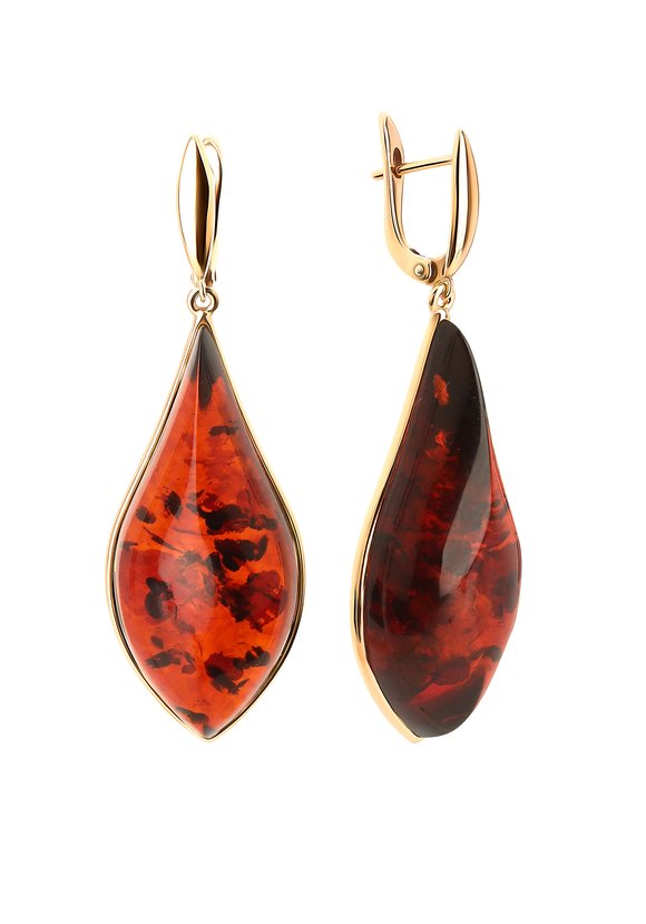 Серебряные серьги  Янтарные брызги шир.  580, рис. 12