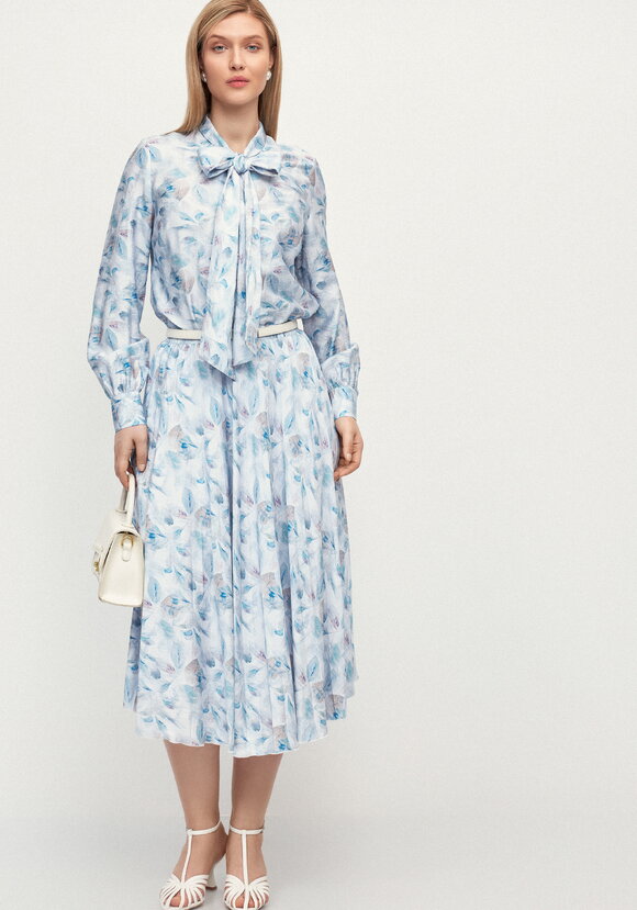 Блуза с бантом по вороту Эмма шир.  580, рис. 8