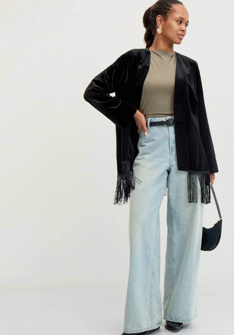 Кардиган с бахромой Мелани шир.  750, рис. 10