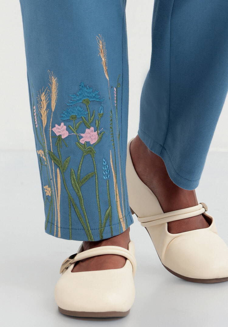 Брюки-бананы с вышивкой шир.  750, рис. 22