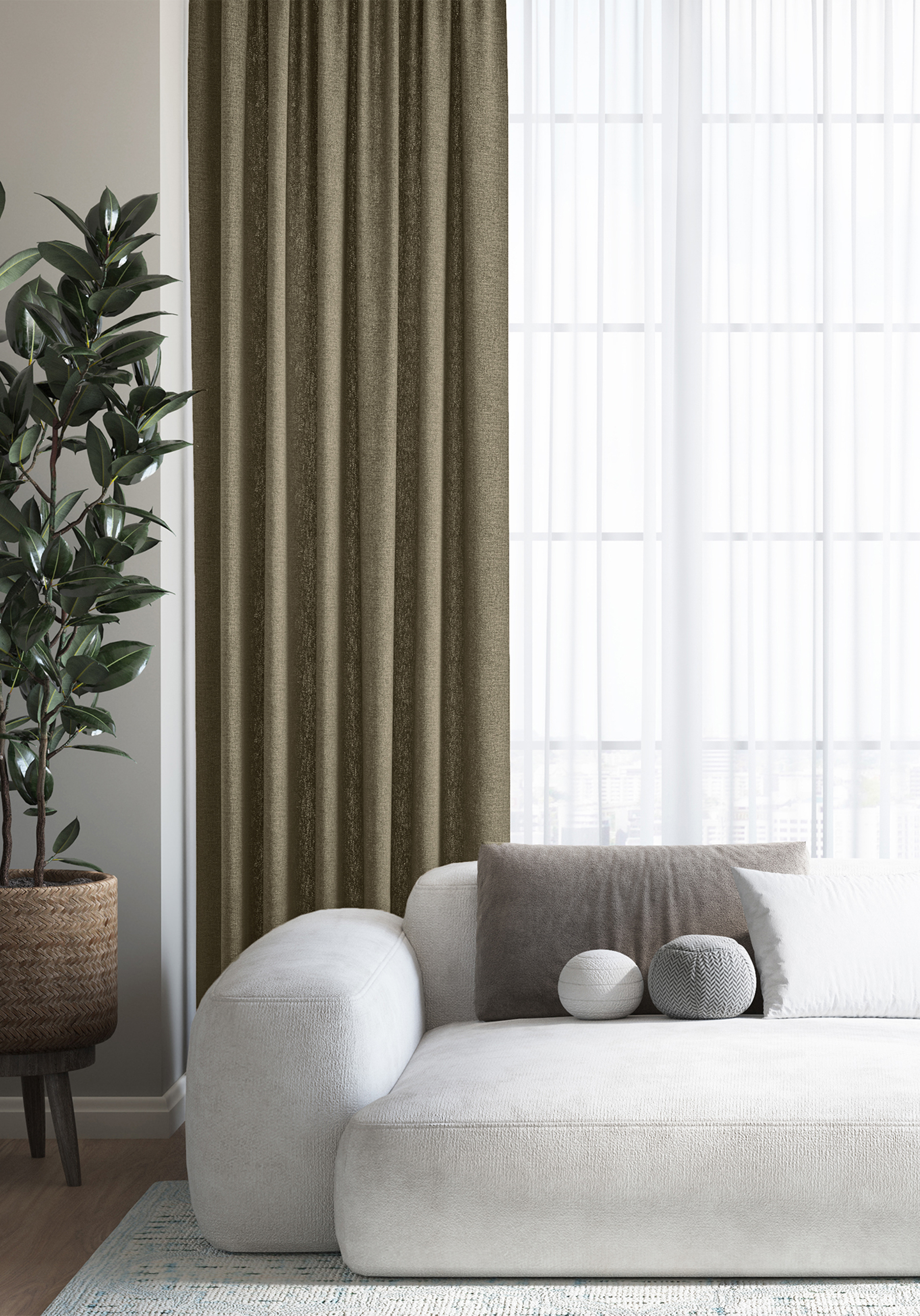 

Портьера из рогожки "Волшебная ночь", Желтый