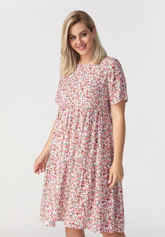 Платье с отрезной талией и коротким рукавом шир.  580, рис. 4