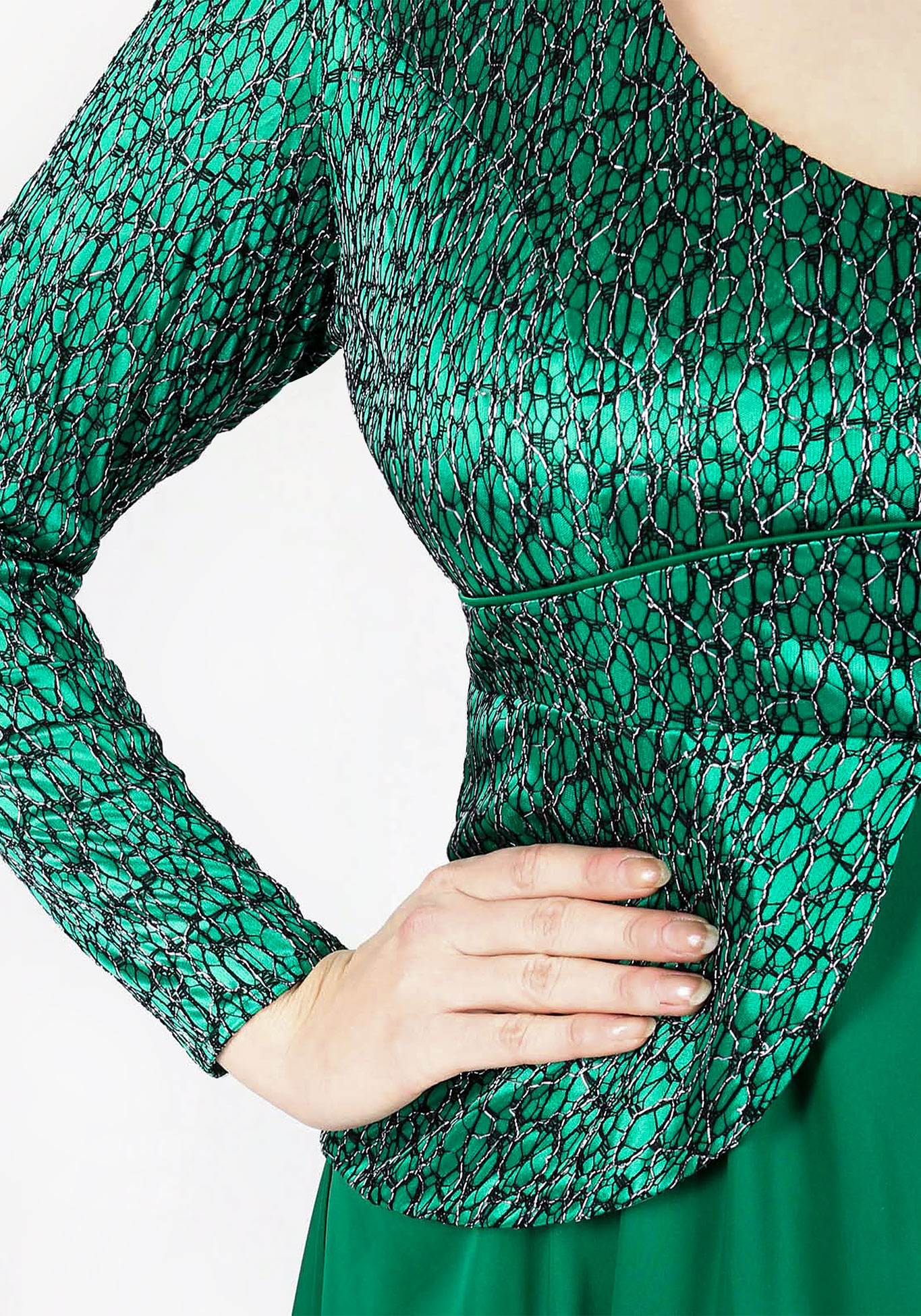 Платье-миди с эффектом двойки GalaGrosso, размер 52, цвет зеленый - фото 5