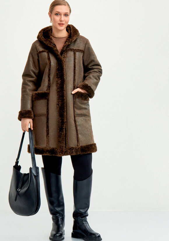 Полупальто с экомехом Раиля шир.  580, рис. 18