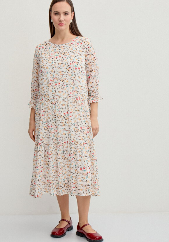 Платье миди из шифона с принтом шир.  580, рис. 25