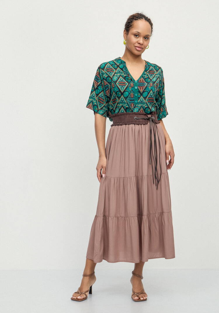 Юбка ярусная из штапеля шир.  750, рис. 1