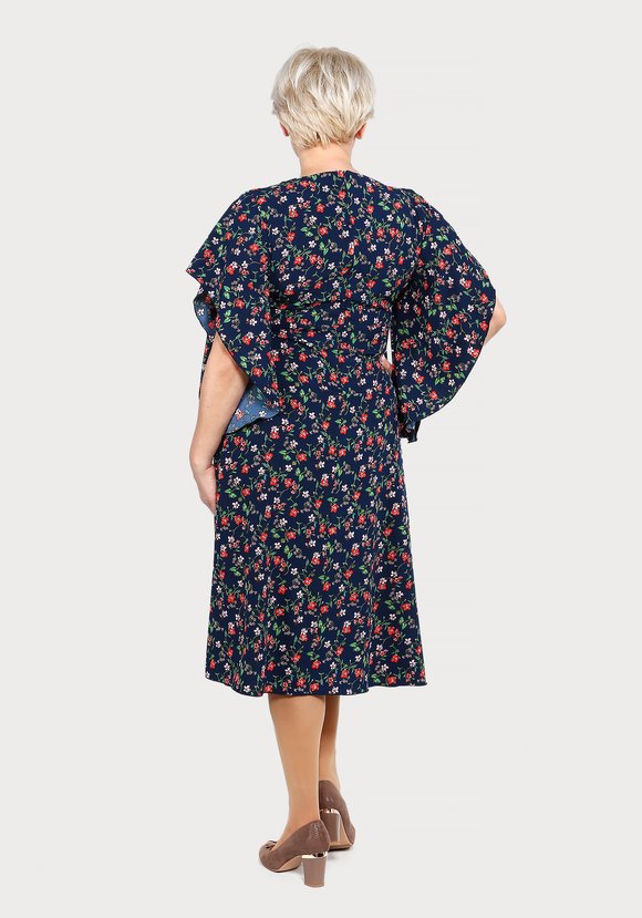 Платье с оригинальными рукавами и поясом шир.  580, рис. 6