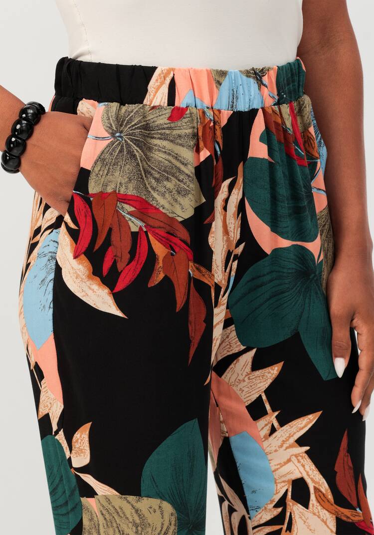 Брюки бананы с цветочным принтом шир.  750, рис. 5