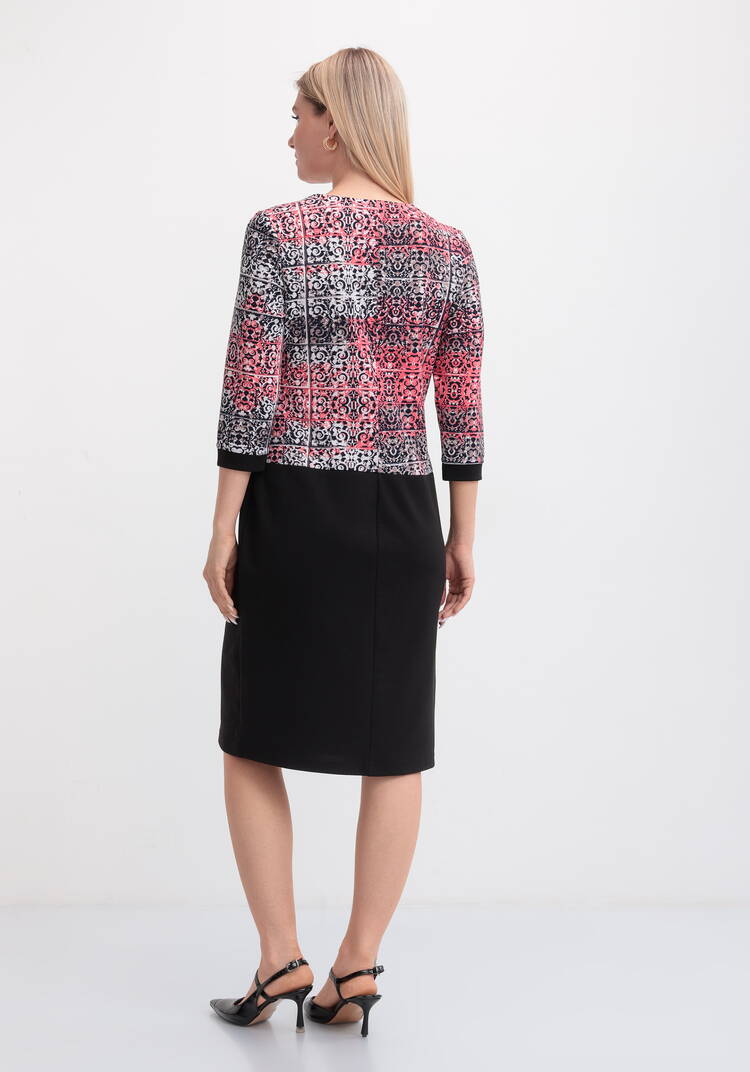 Платье классическое комбинированное из джерси шир.  750, рис. 3