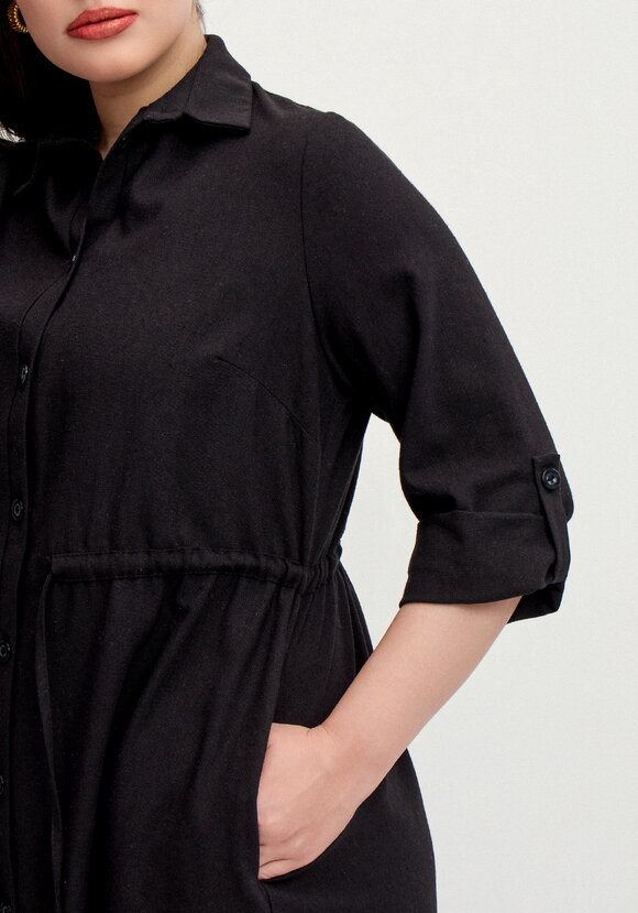 Платье-рубашка изо льна шир.  580, рис. 6