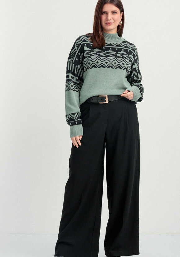 Свитер с геометрическим орнаментом шир.  580, рис. 18