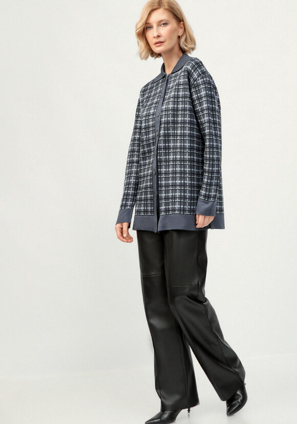 Рубашка-джемпер с отложным воротником клетка шир.  580, рис. 17