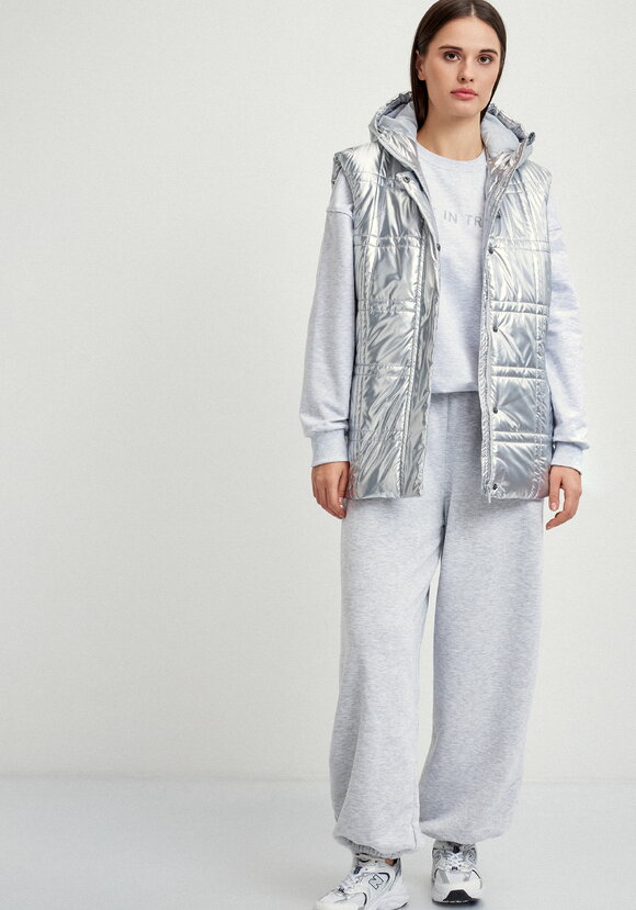 Жилет стеганый метализированный шир.  580, рис. 18