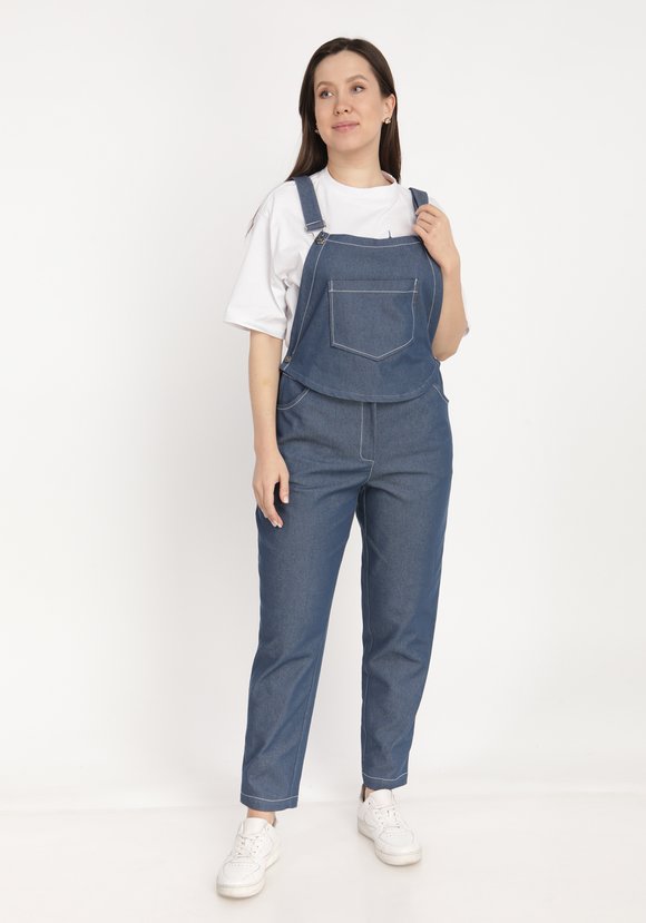 Комбинезон-трансформер джинсовый с карманами шир.  580, рис. 5