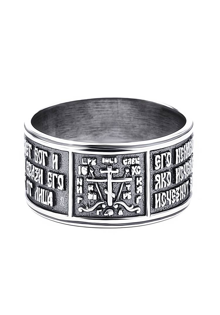 Кольцо серебряное Молитва шир.  750, рис. 2