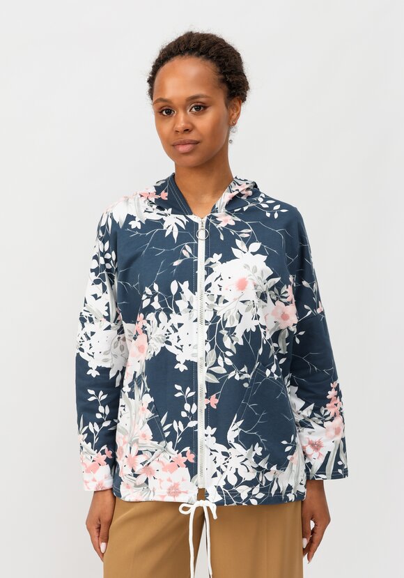 Жакет с цветочным принтом и капюшоном шир.  580, рис. 9