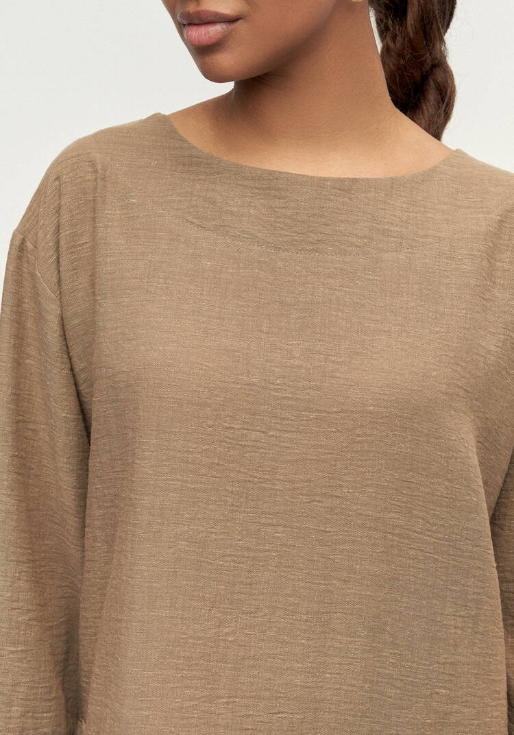 Платье изо льна с объемными карманами шир.  750, рис. 6