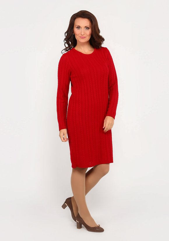 Платье прямое с вязкой косы шир.  580, рис. 2