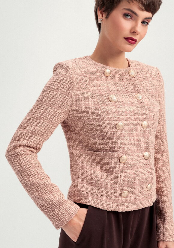 Пиджак двубортный твидовый шир.  580, рис. 5