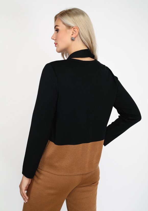 Пиджак с карманами и шарфом в комплекте шир.  580, рис. 3