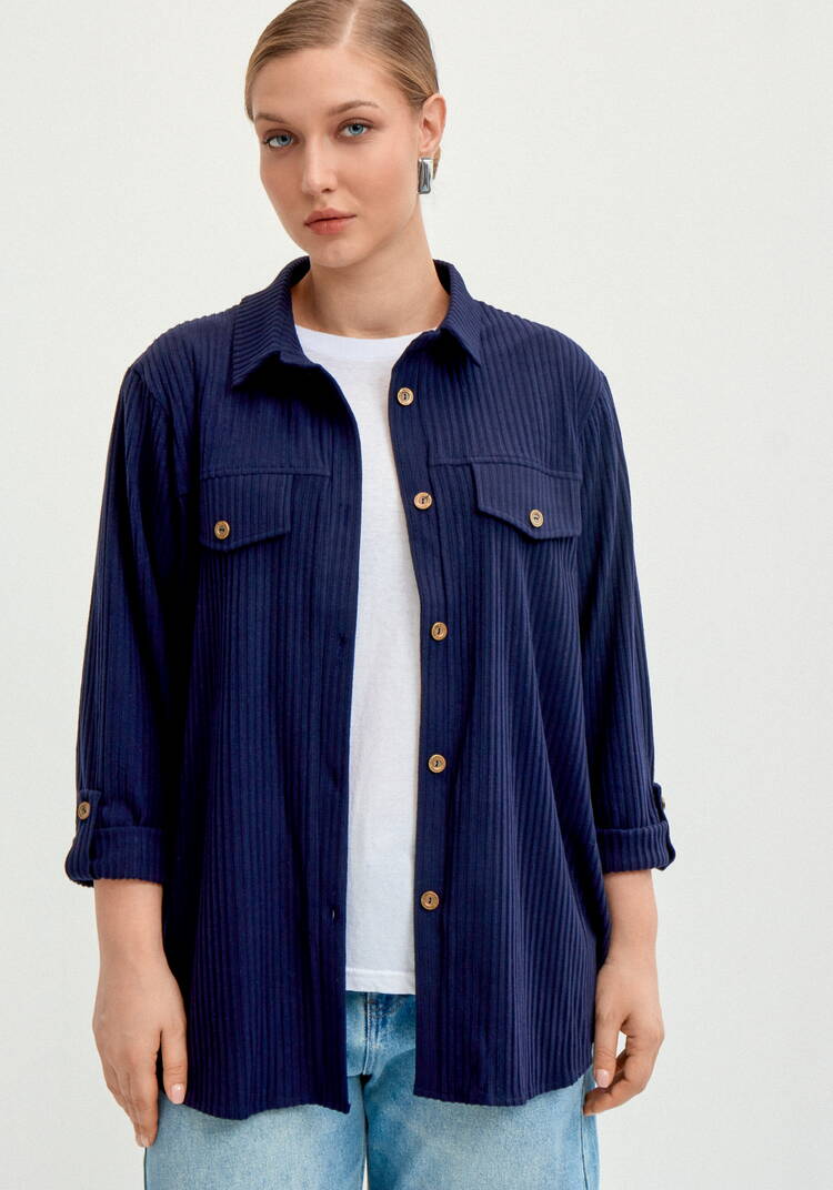 Рубашка из крупного вельвета шир.  750, рис. 1