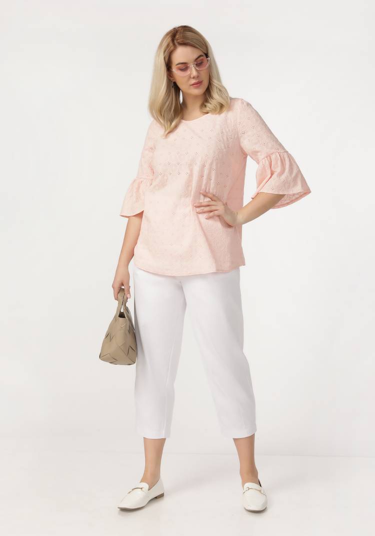 Блуза из шитья с воланом по низу рукава шир.  750, рис. 8